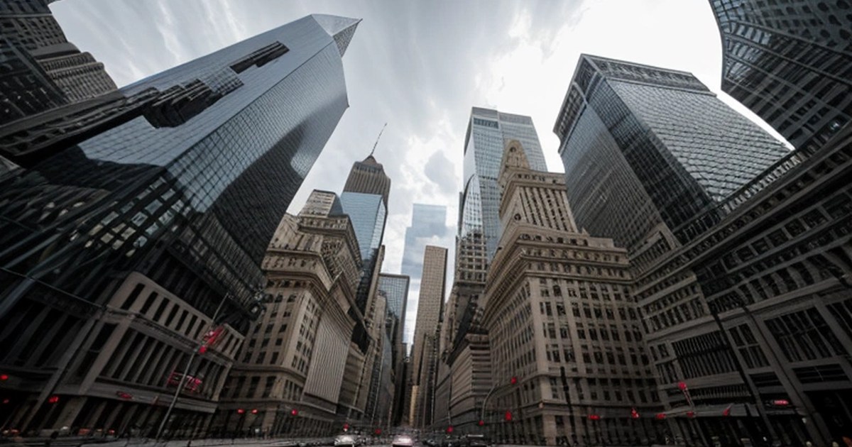 Wall Street ve ABD borsa ekranlarını gösteren grafik