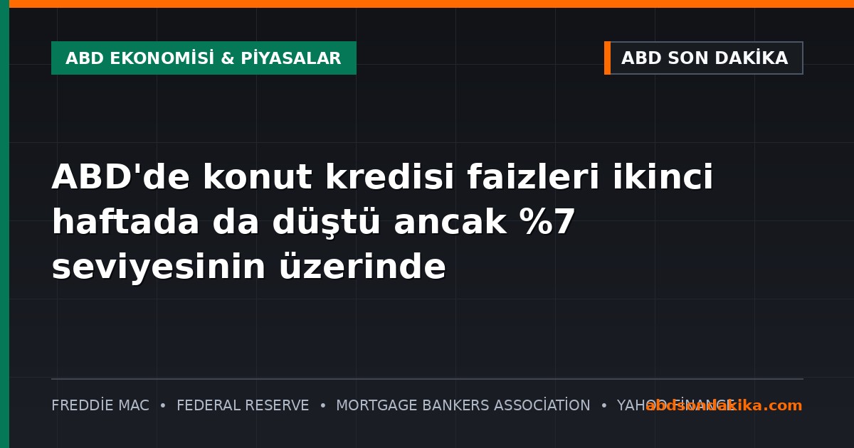 ABD'de konut kredisi faiz oranlarını temsil eden grafik ve ev anahtarı görseli