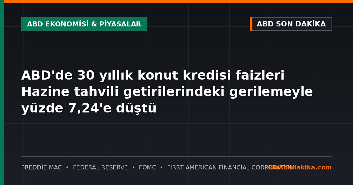 ABD'de konut kredisi faizleri ve gayrimenkul piyasası gelişmeleri