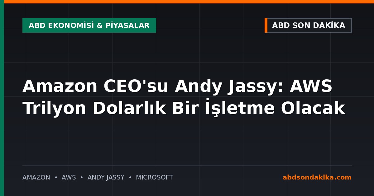 Amazon CEO'su Andy Jassy bir etkinlikte konuşma yaparken