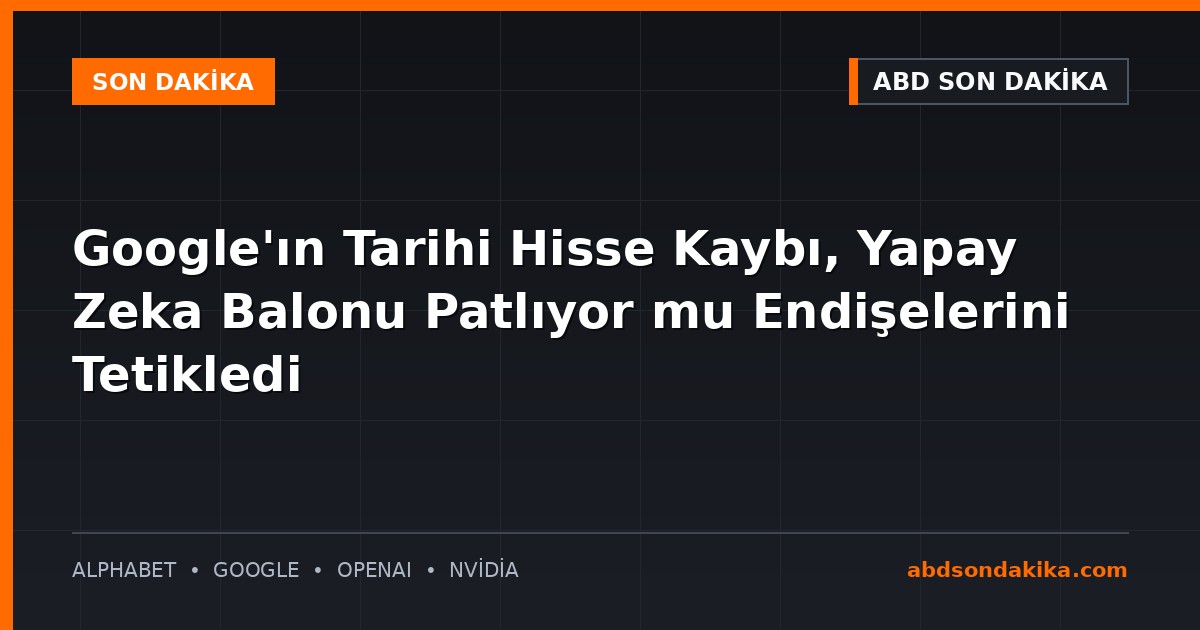 Google genel merkezi ve borsa ekranlarında düşüşü temsil eden grafikler