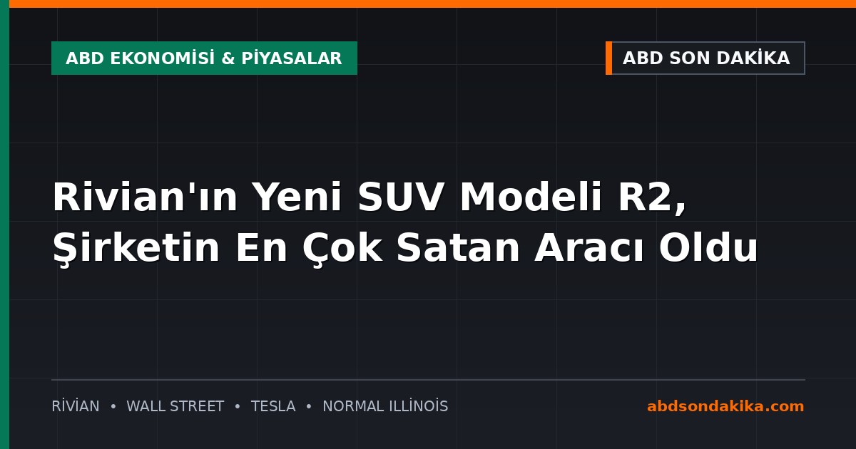 Rivian R2 SUV modeli bir tanıtım etkinliğinde sergilenirken