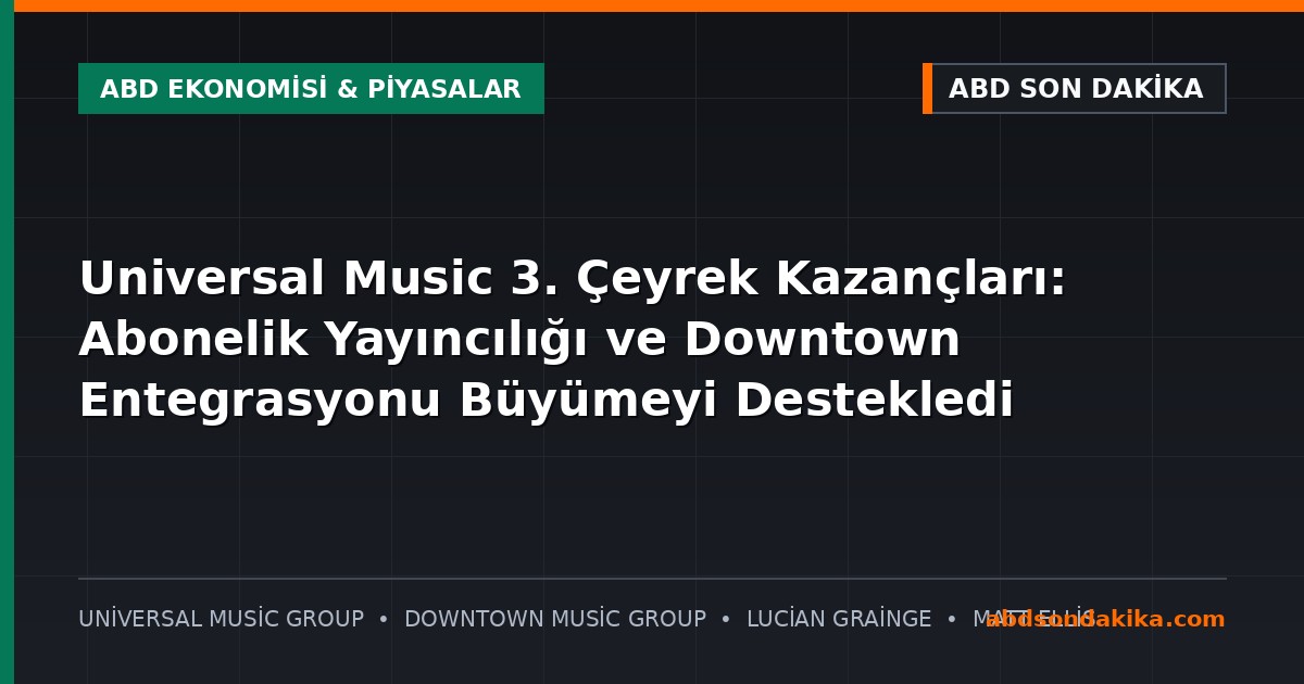 Universal Music Group logosu ve müzik stüdyosu ekipmanları