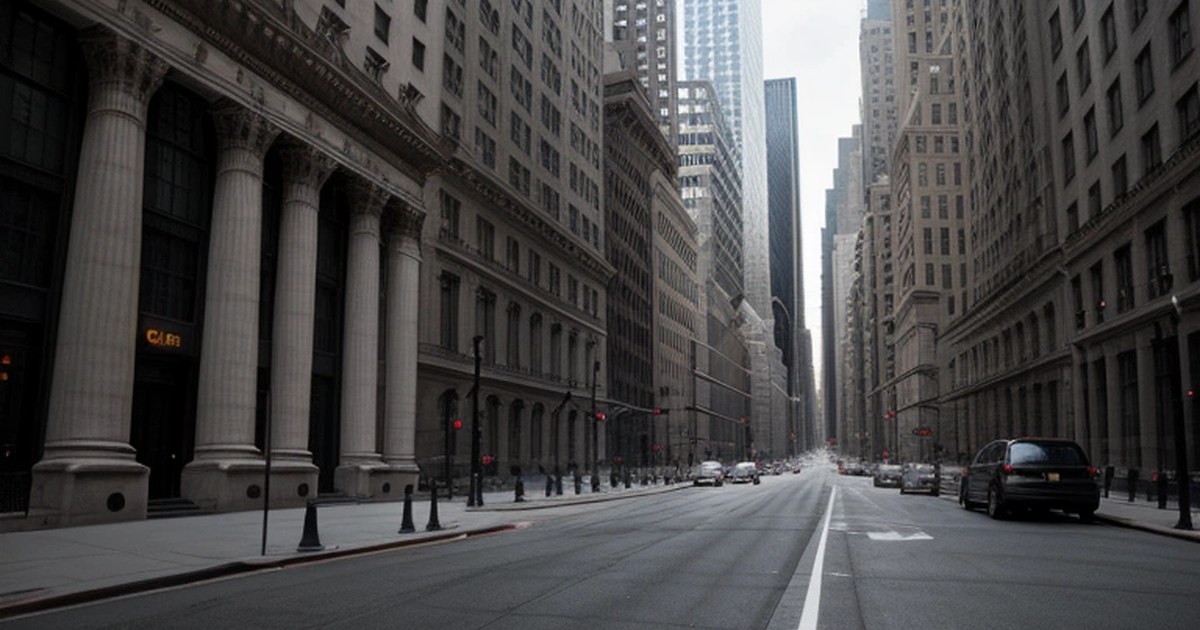 Wall Street borsa binası ve dijital finansal veriler