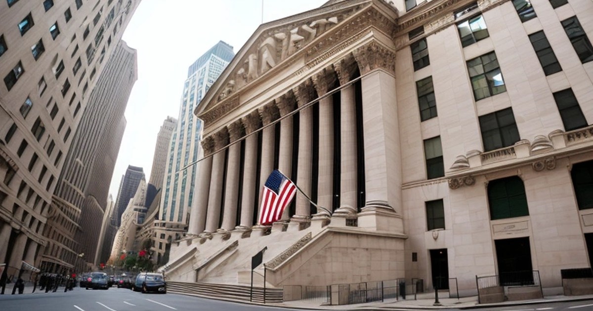 Wall Street New York Menkul Kıymetler Borsası binası ve piyasa ekranları